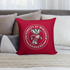 UW - Madison Circle Soft Hidden Zipper Throw Pillow
