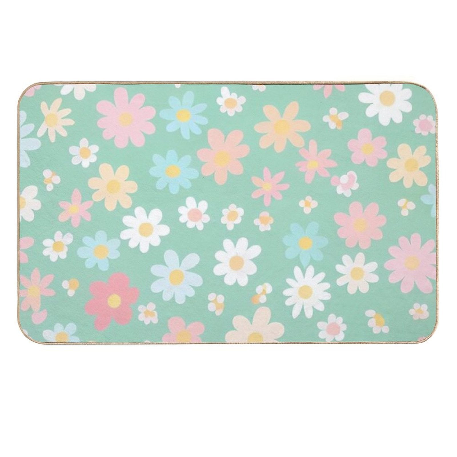 Ditsy Print Summer  Easy To Clean Bath Mat