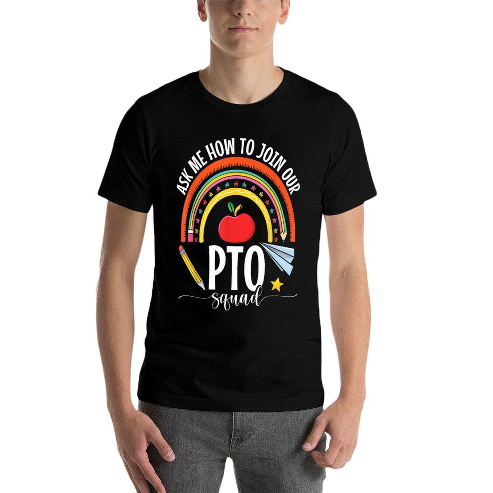 PTO Crew Parent Teacher Organization Parent School Volunteer Men Women Kids  Oversized Silhouette T-Shirt