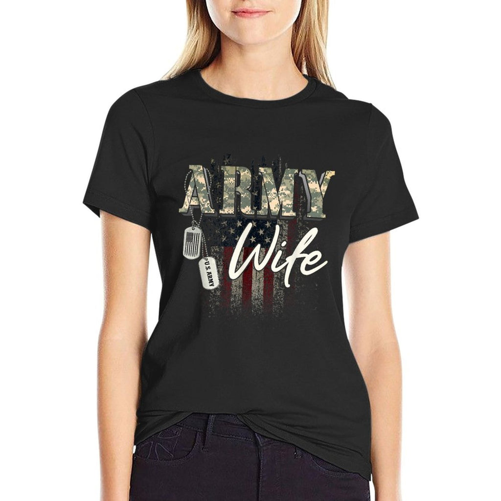 Proud Army Wife American Veteran Military Gift  Quick-drying T-Shirt