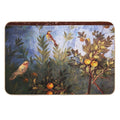 ANTIQUE ROMAN WALL PAINTING Flower Garden Flying Birds Over Quince Trees  Odorless Bath Mat