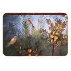 ANTIQUE ROMAN WALL PAINTING Flower Garden Flying Birds Over Quince Trees  Odorless Bath Mat
