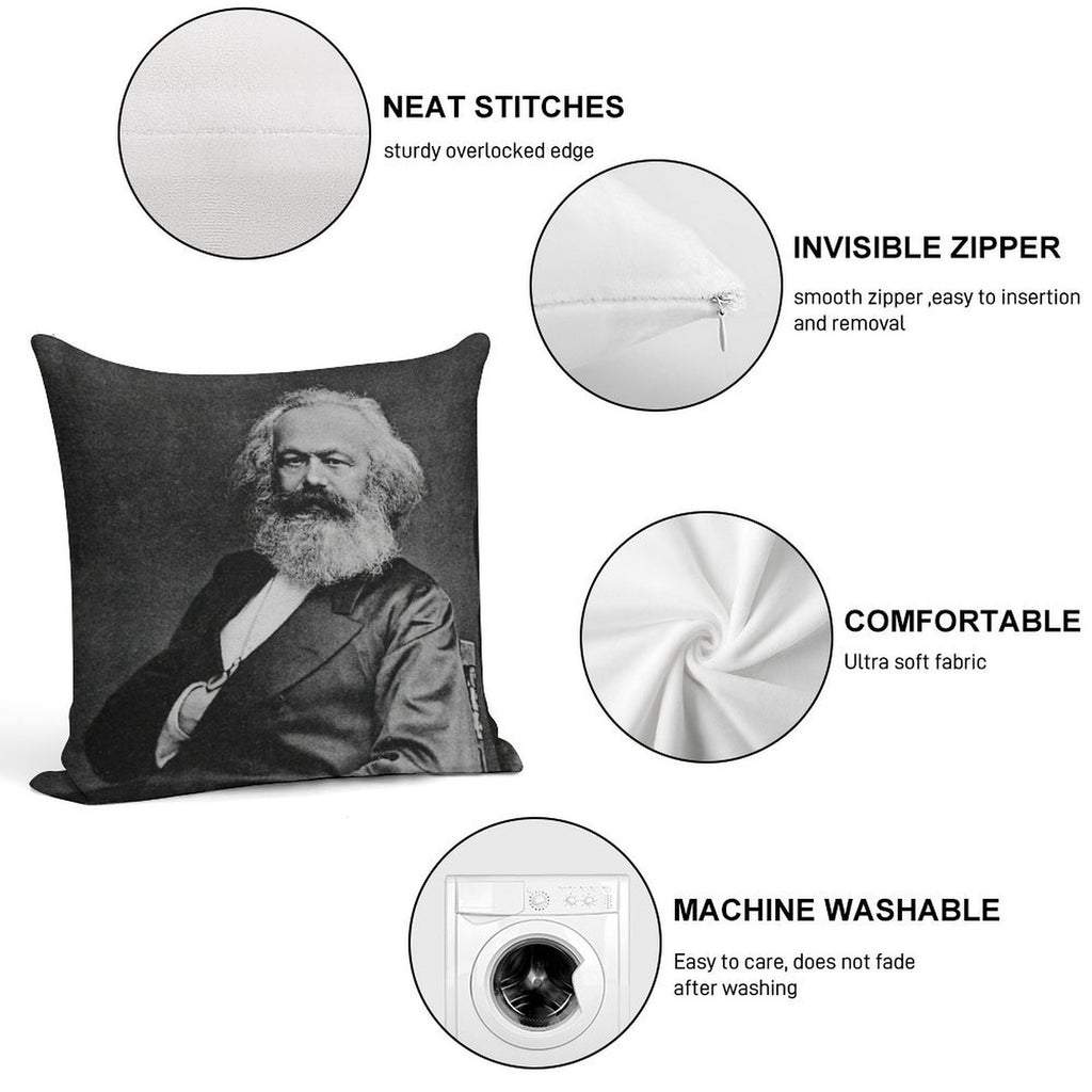 Karl Marx (best Quality) Soft Easy Maintenance Throw Pillow
