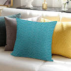 Surfing Waves Blue Soft Warmth Comfort Throw Pillow