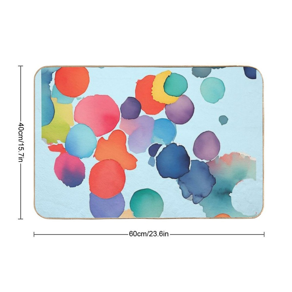 Abstract Watercolor Bliss - Artistic Splash Pattern  Non-Slip Bath Mat