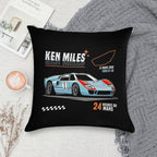 Ford GT40 - Ken Miles Le Mans 1966 Soft Shrink-Resistant Throw Pillow