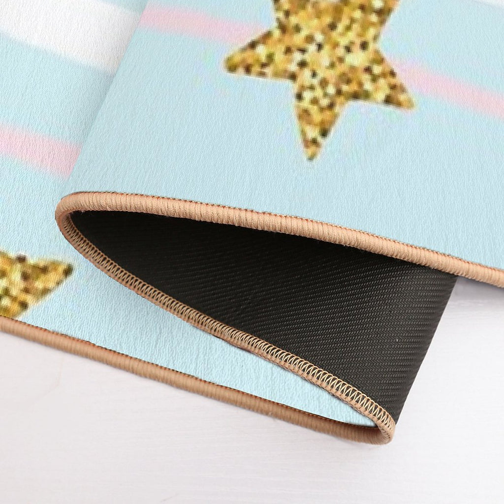 Faux Glitter Stars Stripe Background  Rapid-Drying Bath Mat