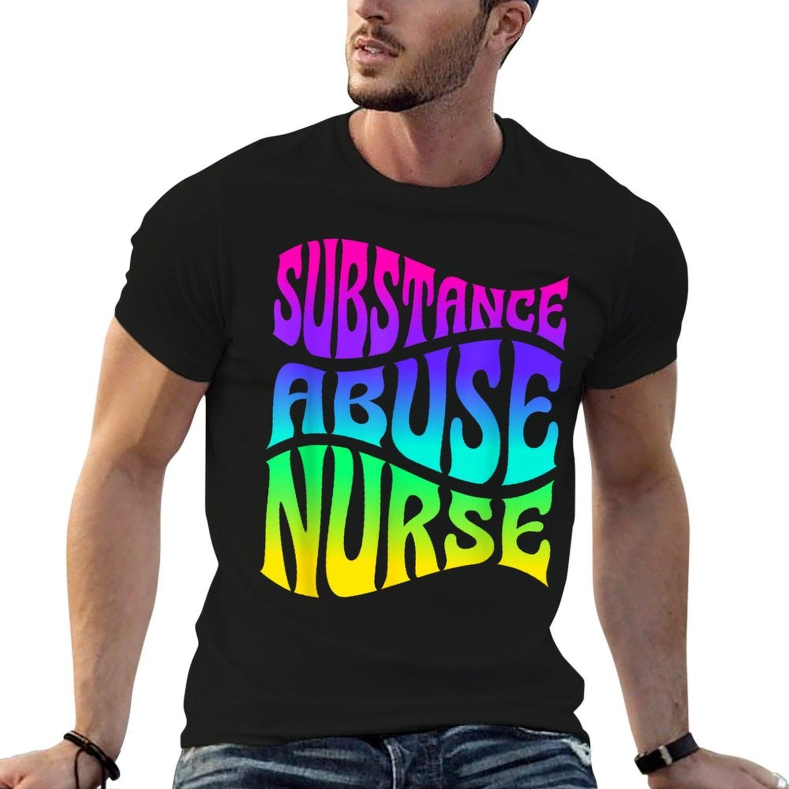 Substance Abuse Nurse Addiction Recovery Nursing  Oversized Silhouette T-Shirt