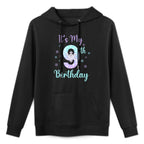 Kids It's My 9th Birthday Snowflake Winter Nine Years Old Durable Construction Hoodie