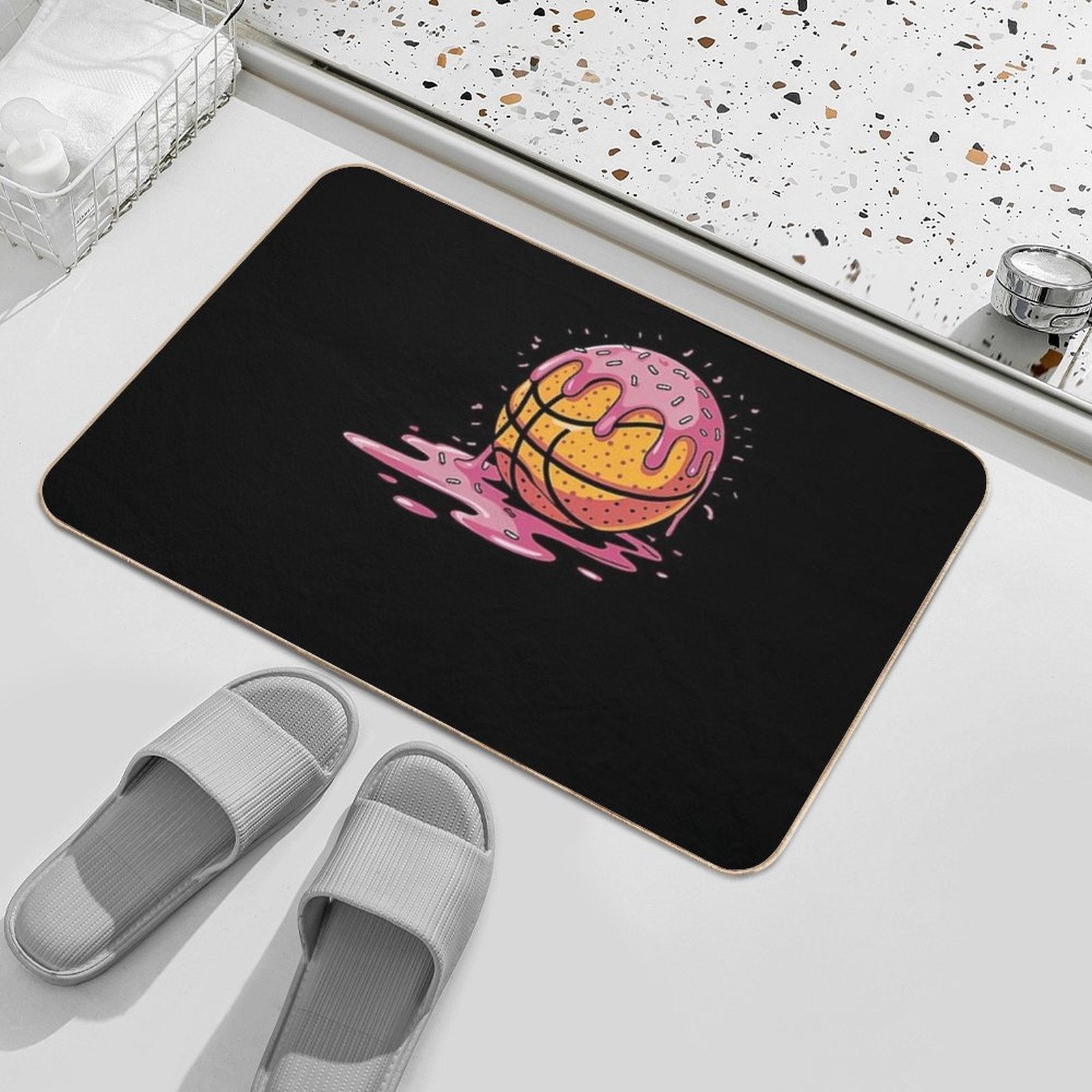 Ice Cream Basketball Drip Boys Kids  Pet-Safe Bath Mat