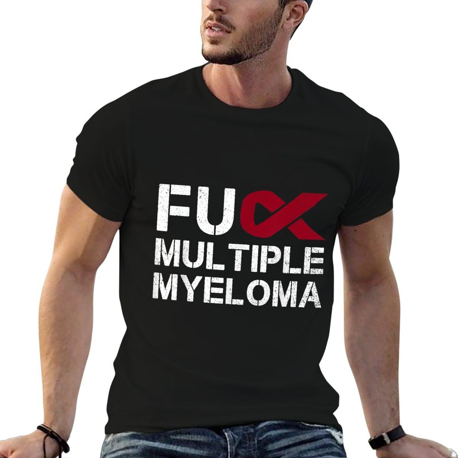 Fuck Multiple Myeloma Awareness Month Ribbon Warrior Fighter  Stretchy T-Shirt