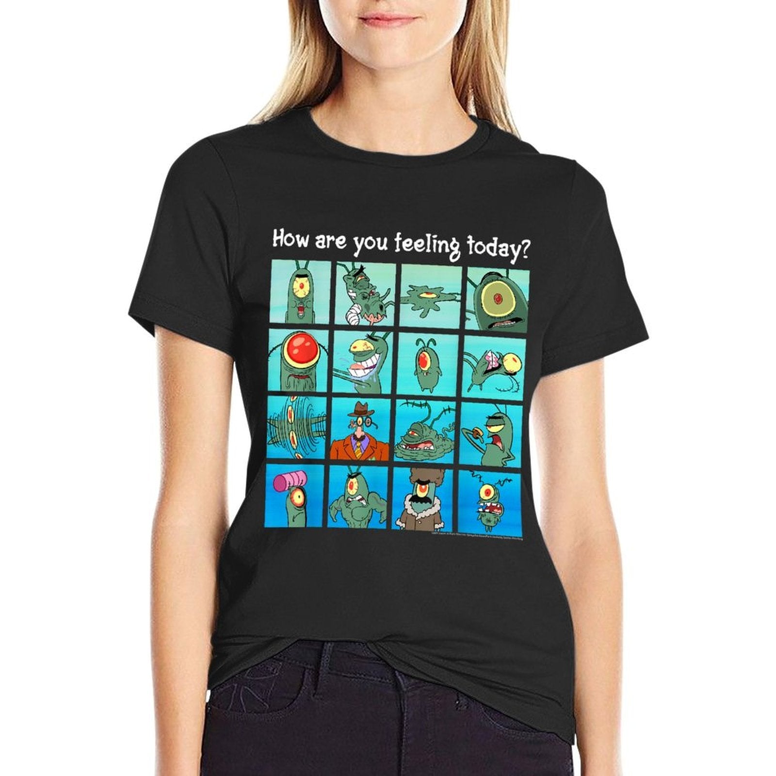 SpongeBob SquarePants Plankton How Are You Feeling Cartoon  Summer-ready Fabric T-Shirt