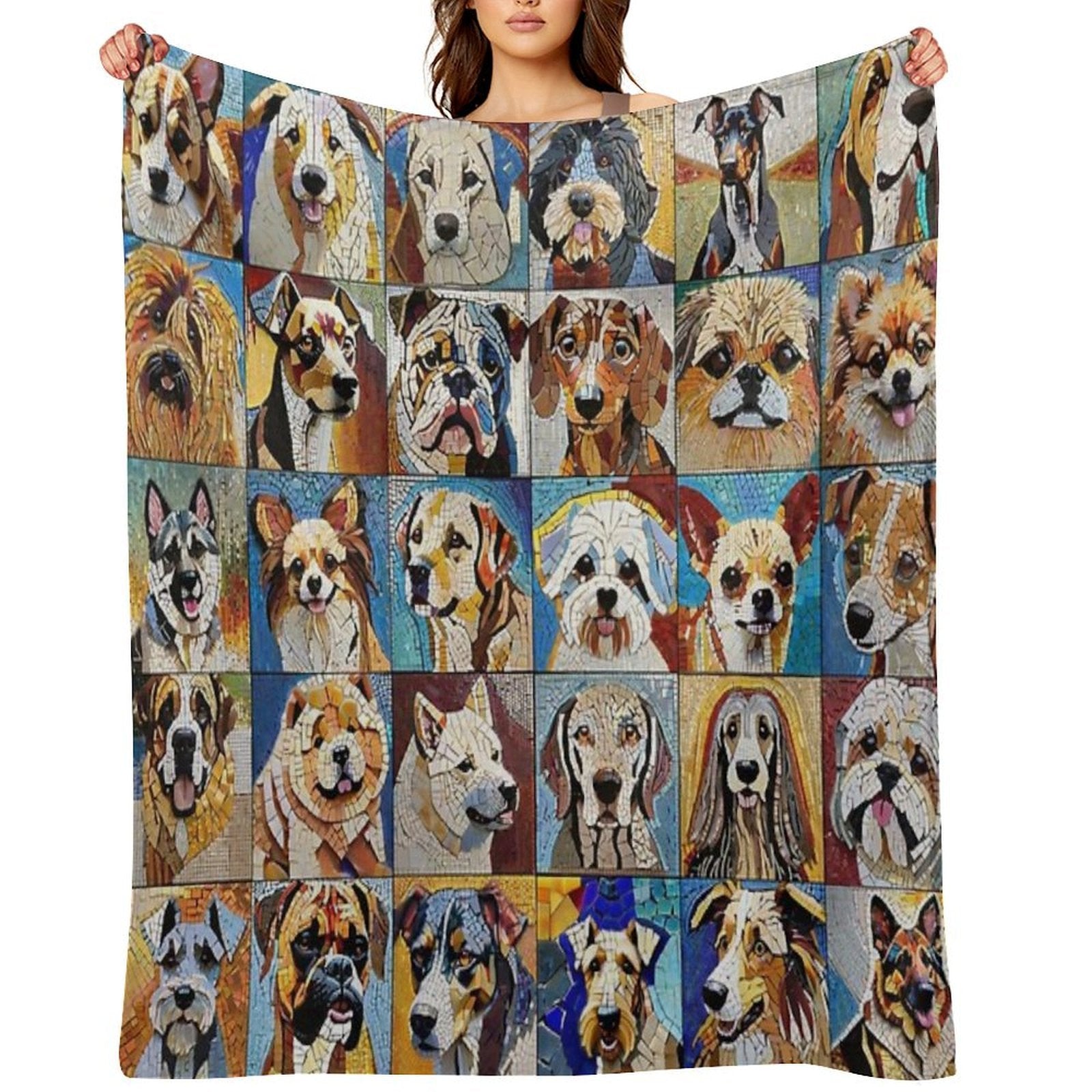 Mosaic Dogs Eco-conscious Throw Blanket