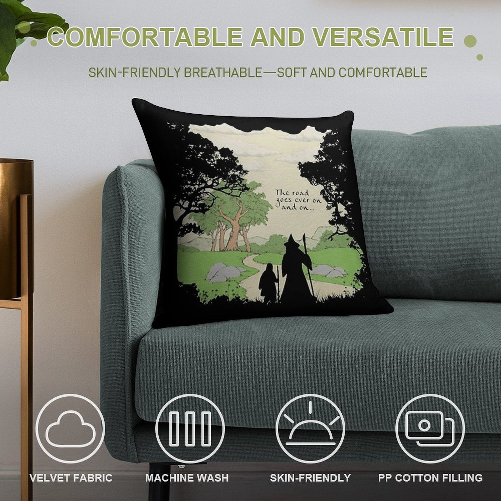 The Road Goes Soft Skin-Friendly Throw Pillow