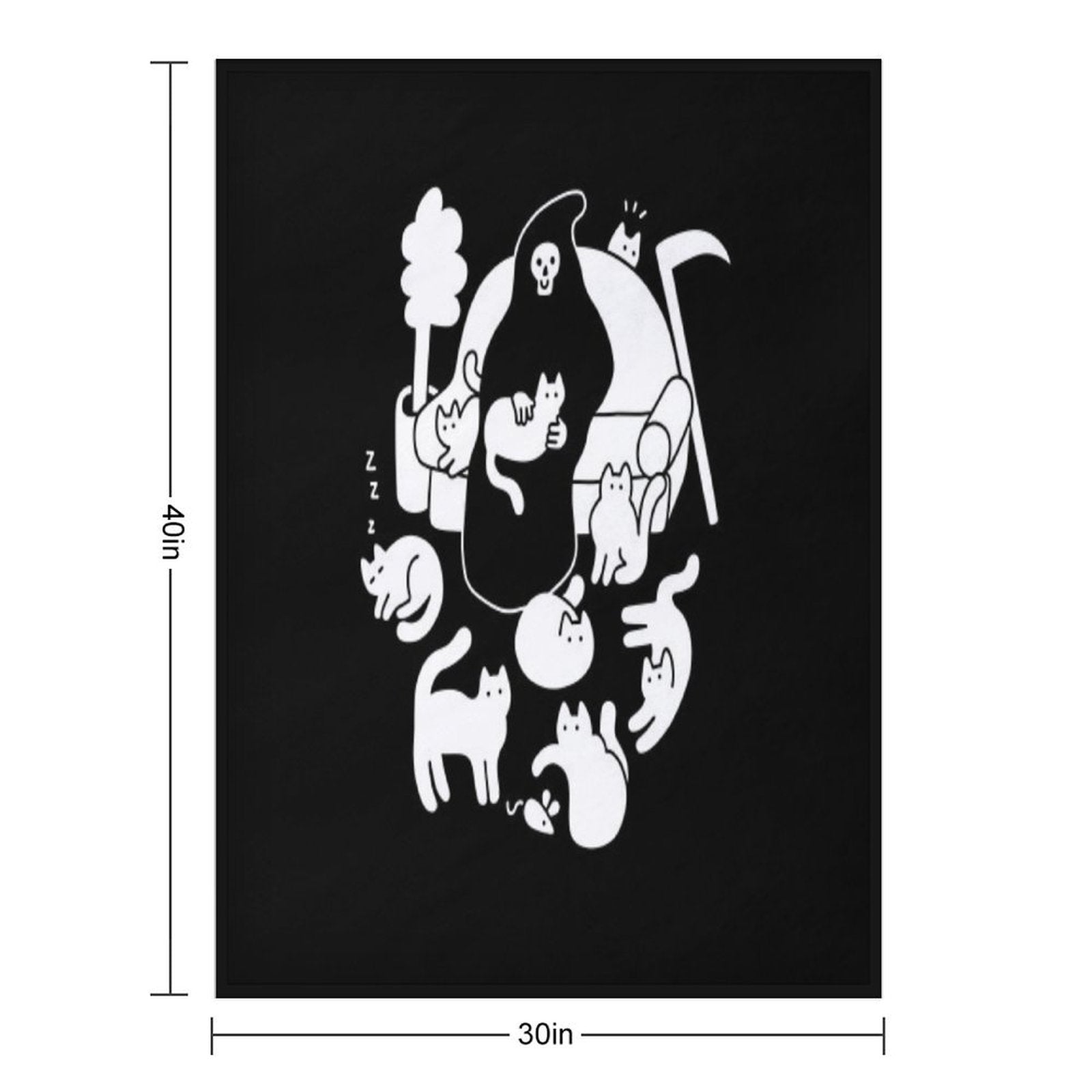 Death And His Cats Lightweight Throw Blanket