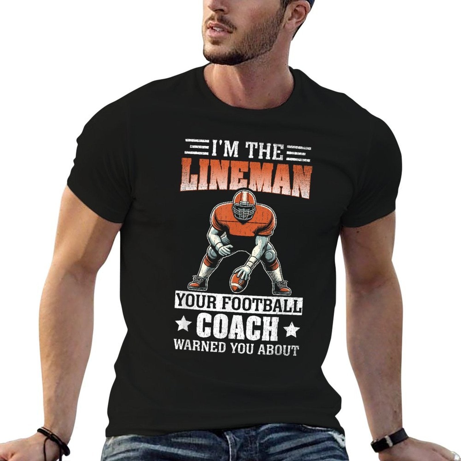 Im The Lineman Your Football Coach Warned You About  Vintage-inspired T-Shirt
