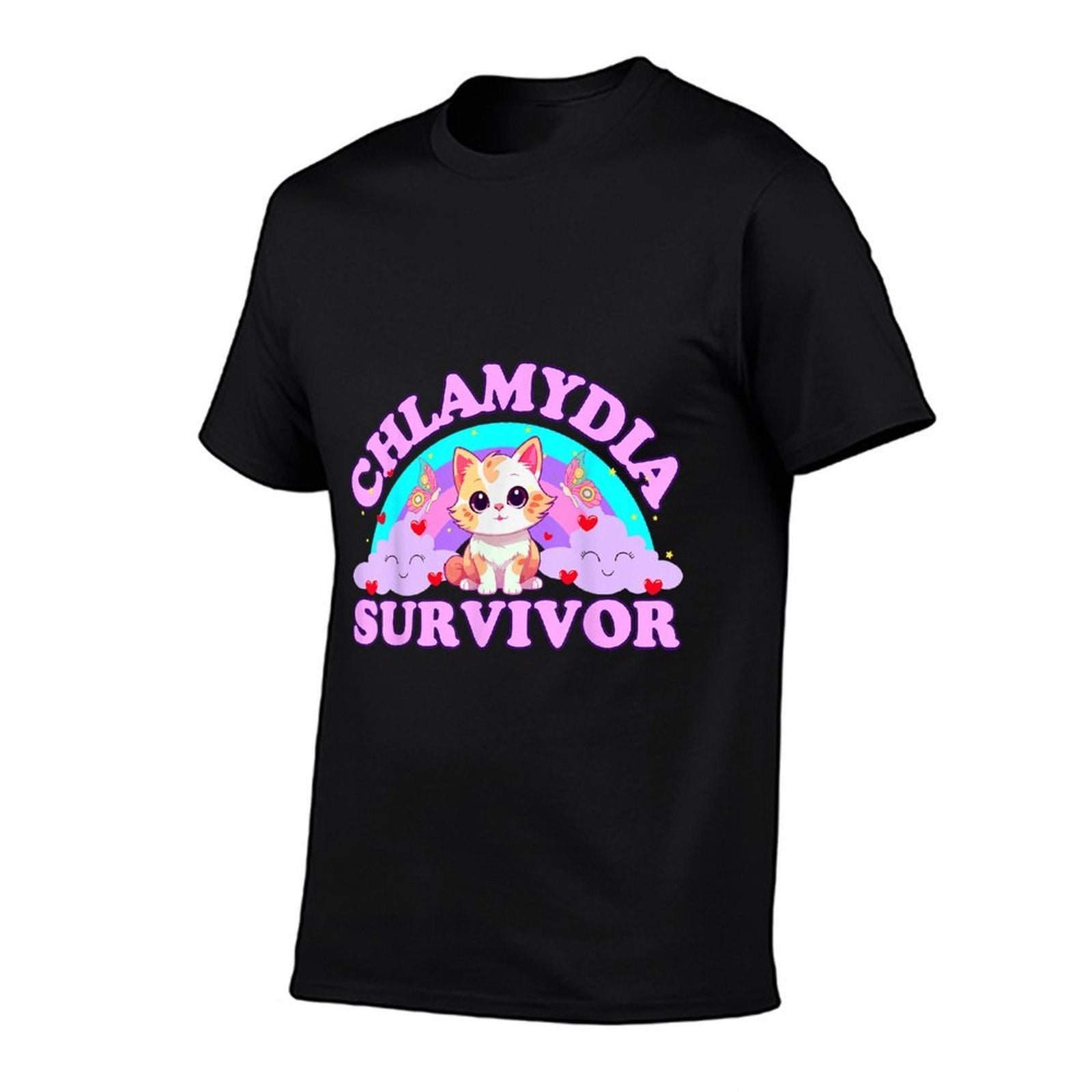 Chlamydia Survivor Cat Meme Funnys for Men Adult Humor  Soft T-Shirt