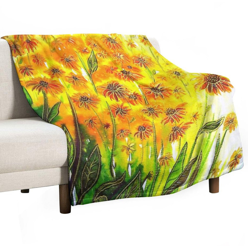 Sizzling Sunflowers Comfort Throw Blanket