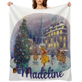Madeline Paris Christmas Ice Skating Comfort Throw Blanket