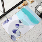 Botanical Boho Cyan Purple  Multi-Purpose Bath Mat