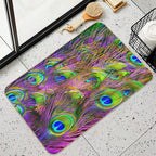Beautiful Vivid Peacock Feathers  High-Traffic Bath Mat