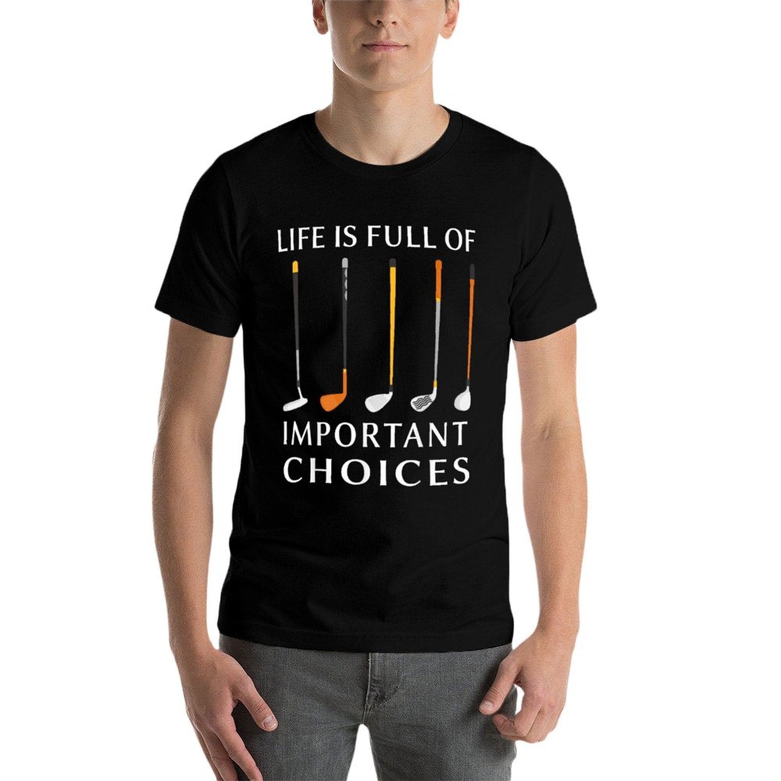 Funny Life Is Full Of Important Choices Golf Lover Men Gift  Lightweight T-Shirt