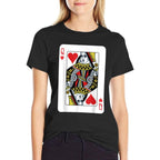 Queen of The Hearts Playing Card Poker  Lightweight T-Shirt