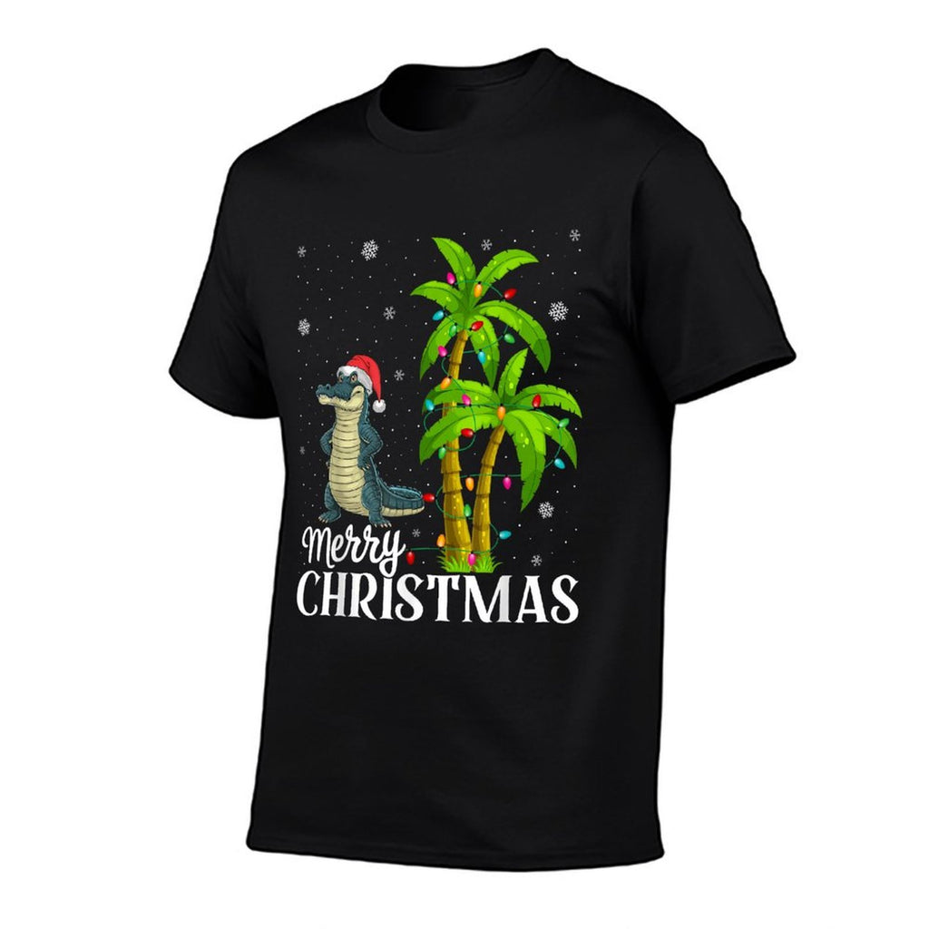 Alligator Lovers Men Women Christmas Tree Lights Beach Comfortable T-Shirt