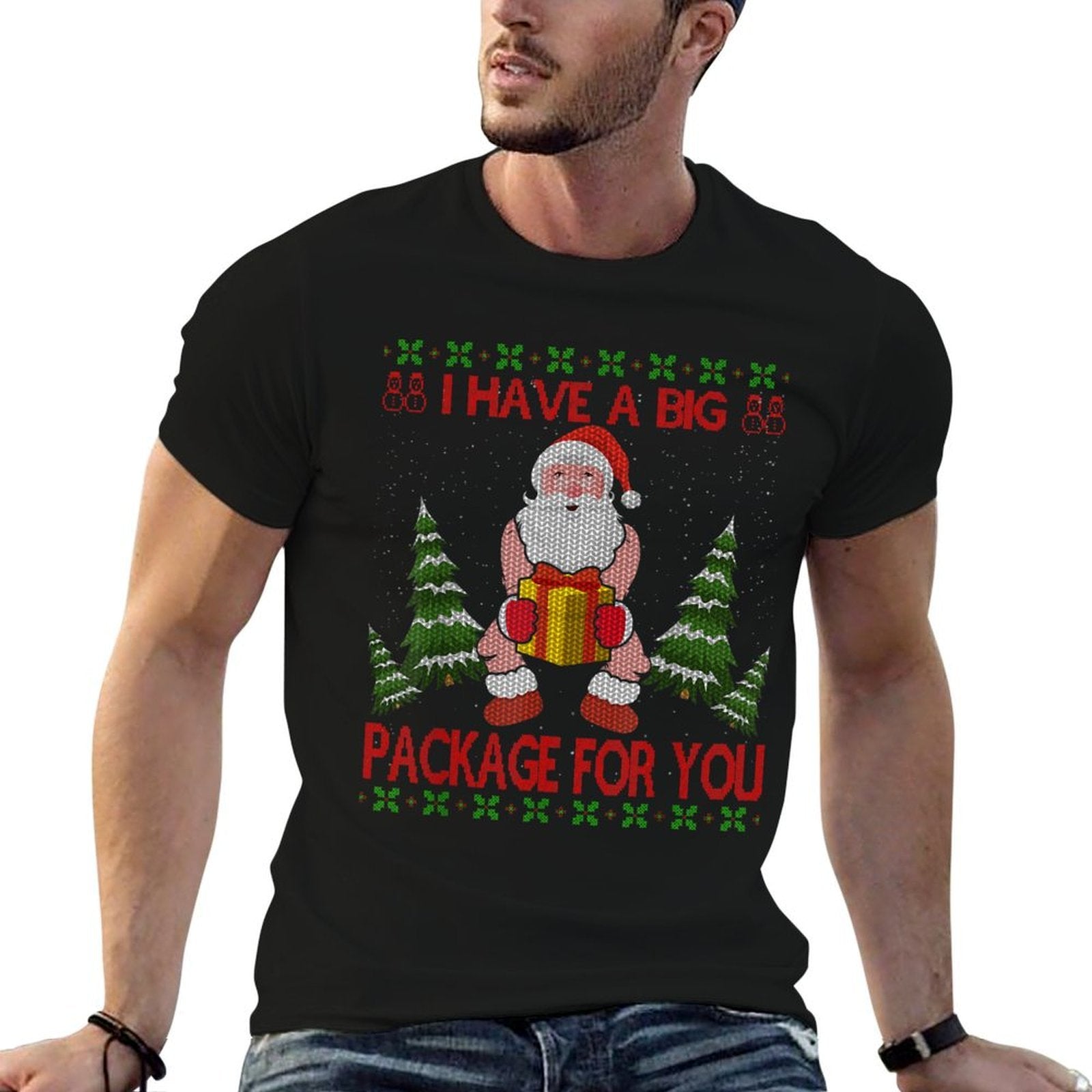 I Have Big Package for You Santa Claus  Huge Box Christmas  Soft T-Shirt