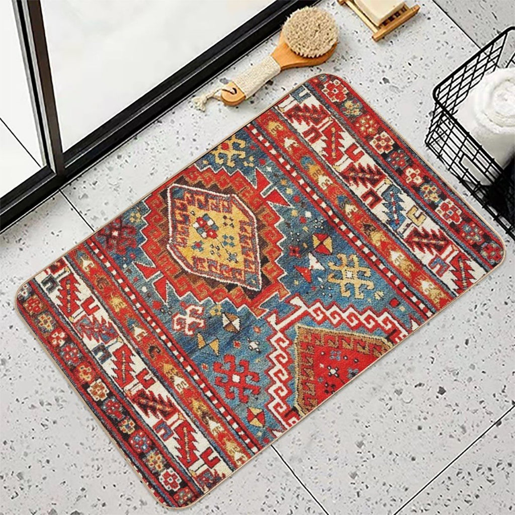 Kazak Southwest Caucasus Rug Print  Anti-Trip Bath Mat