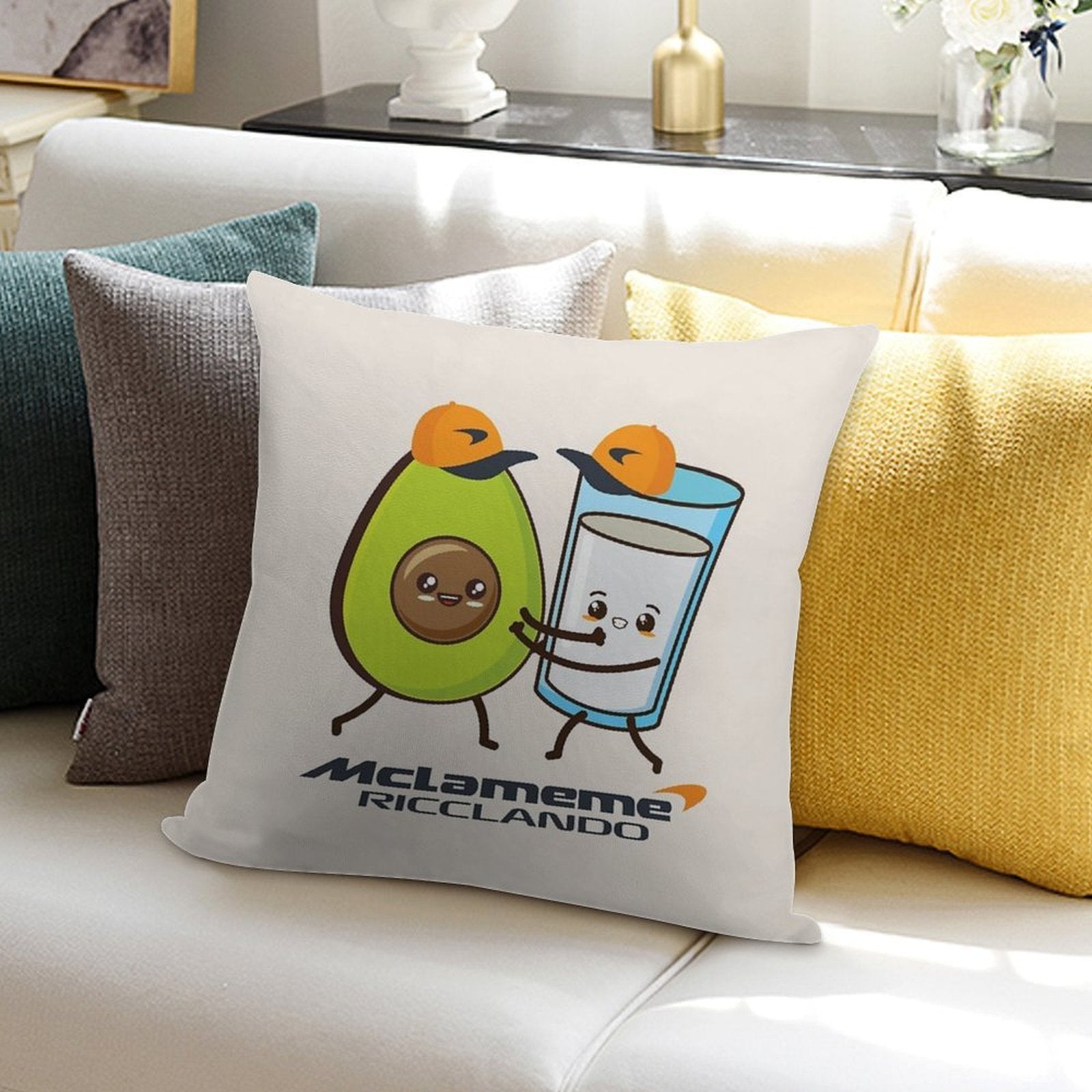 RICCIARDO NORRIS MCLAREN TEAM Soft Gift Ready Throw Pillow