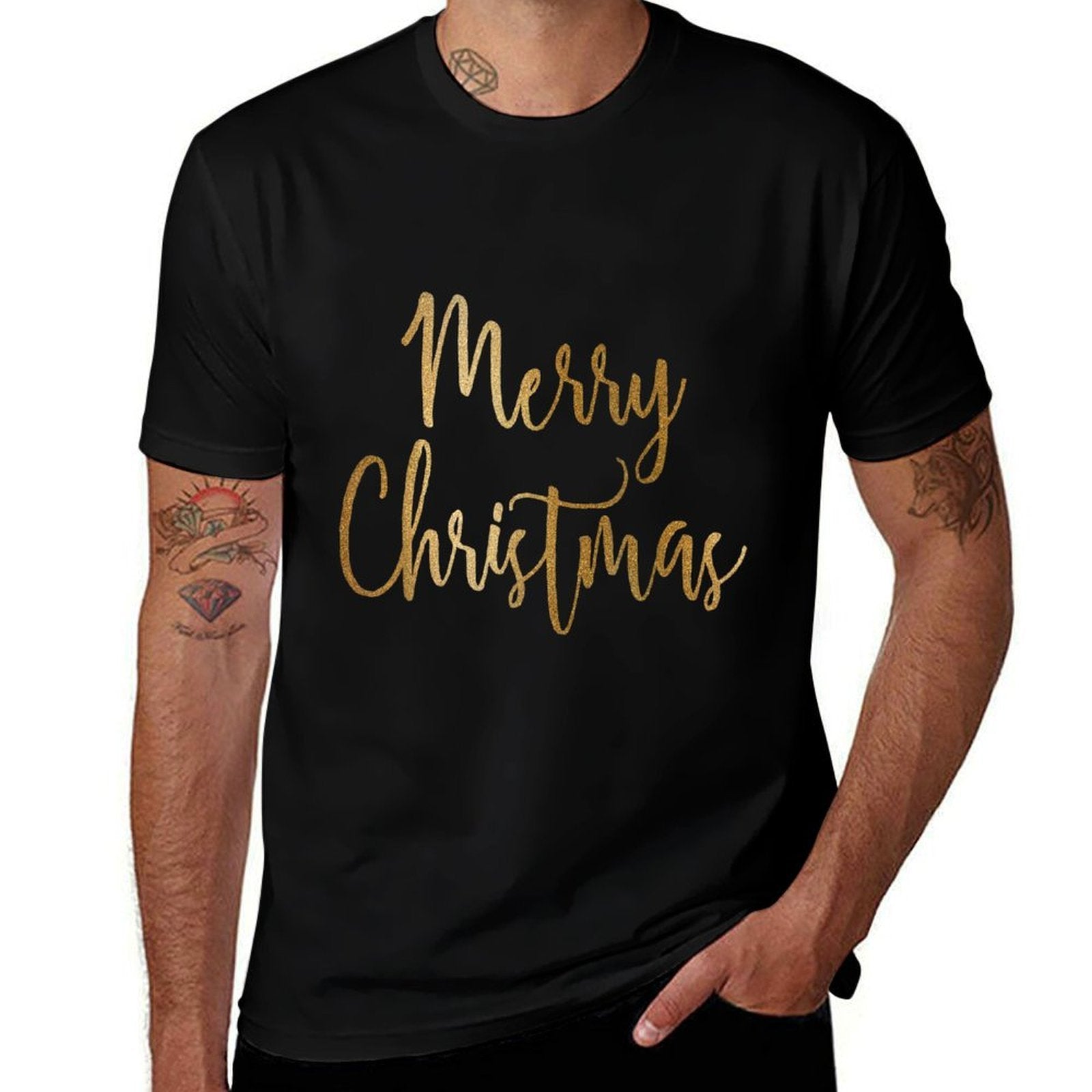 Merry Christmas Gold  Quick-drying T-Shirt