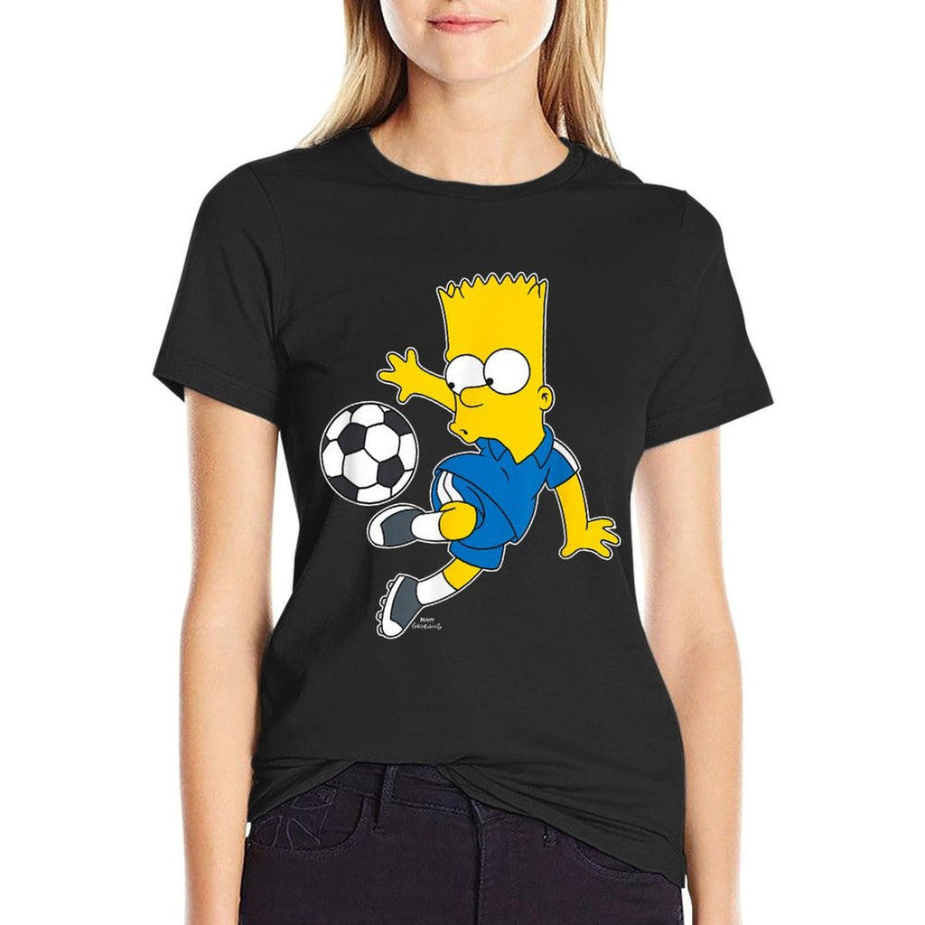 The Simpsons Bart Simpson Soccer Ball Kick Up  Stretchy T-Shirt