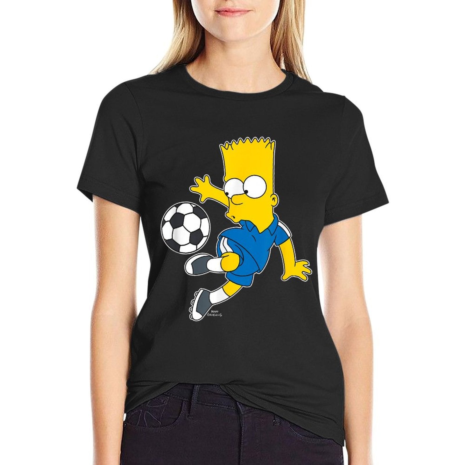 The Simpsons Bart Simpson Soccer Ball Kick Up  Stretchy T-Shirt