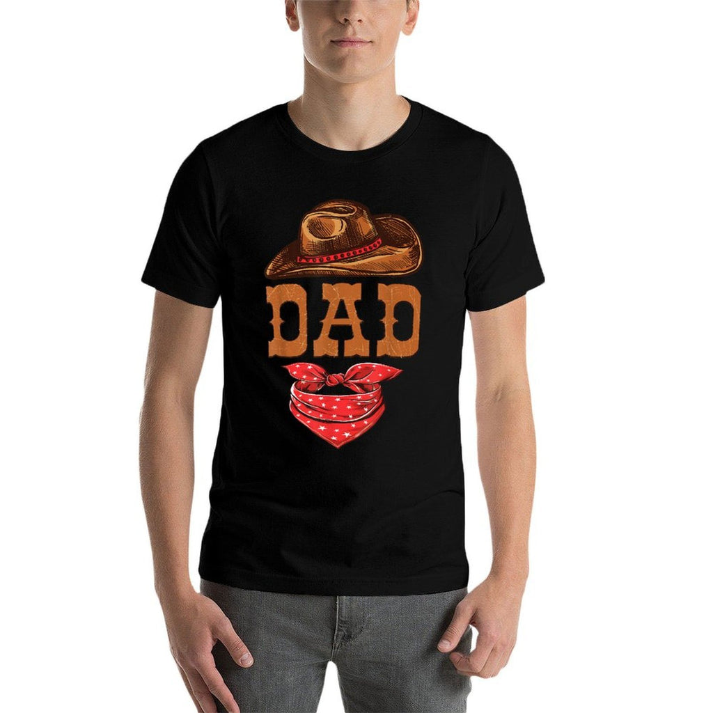 Dad Western Birthday Cowboy Cowgirl Family Matching  Relaxed-fit T-Shirt