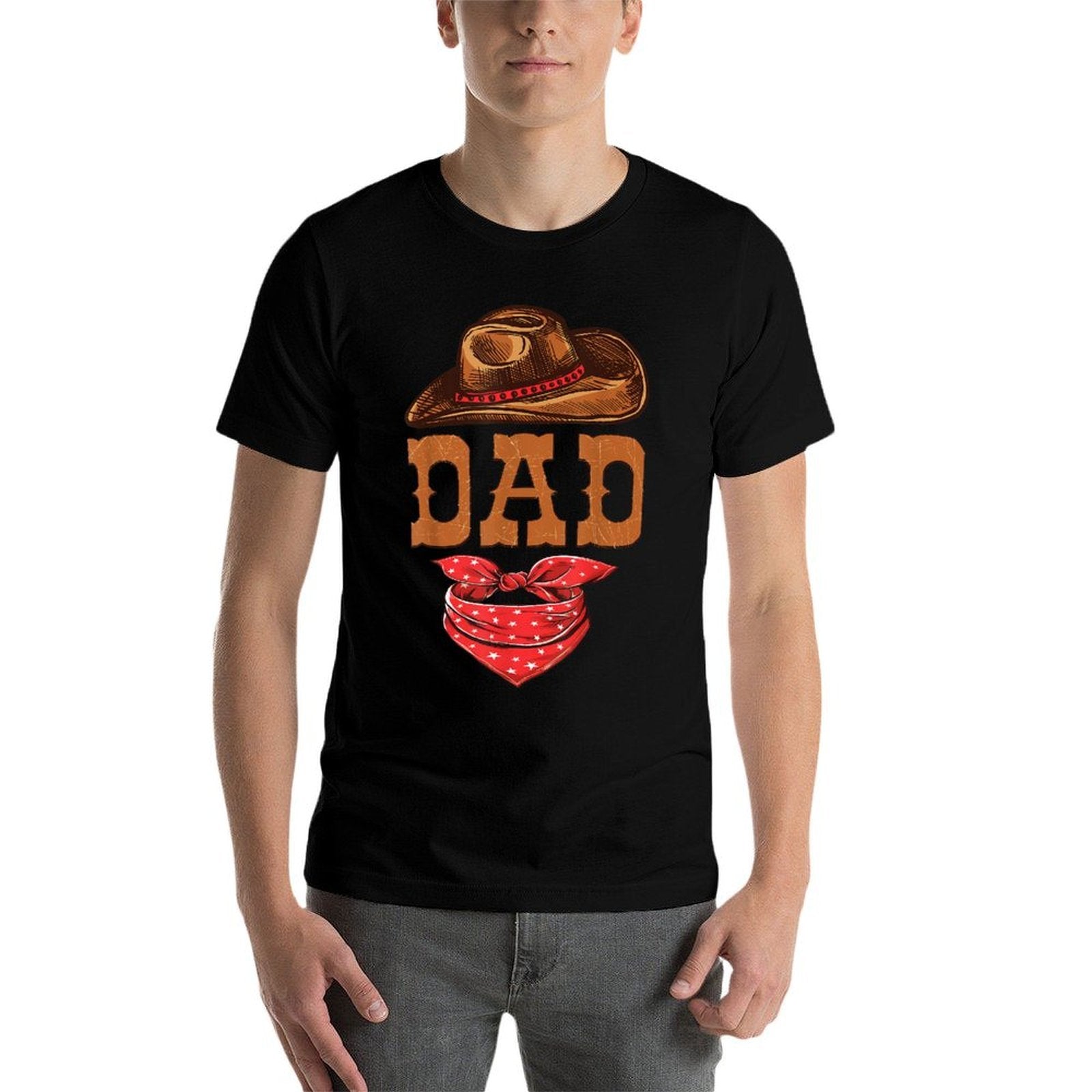 Dad Western Birthday Cowboy Cowgirl Family Matching  Relaxed-fit T-Shirt