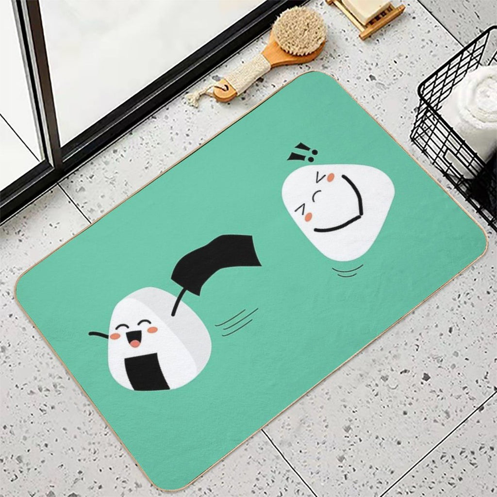 Silly Play Onigiri  Slip-Resistant Bath Mat
