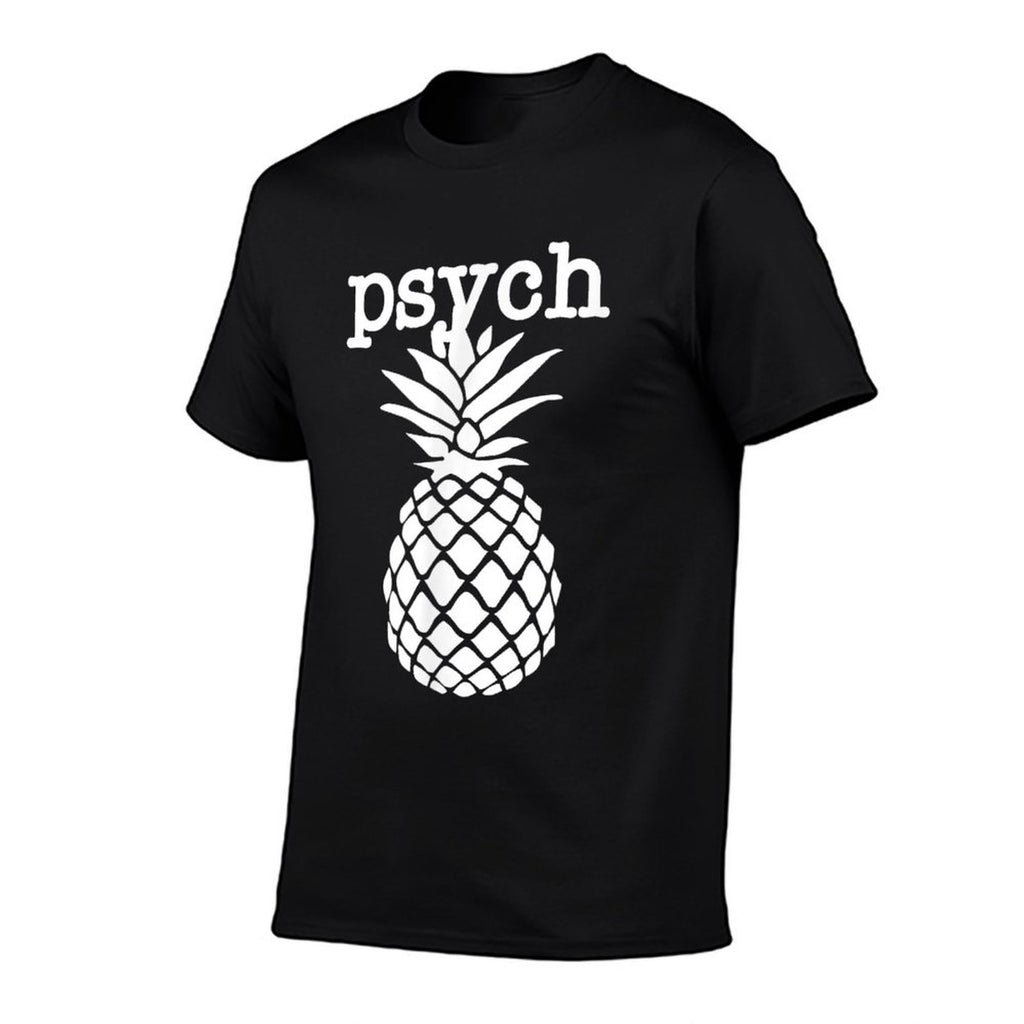 Mens Psych Pineapple Fruit Funny Graphic White  Summer-ready Fabric T-Shirt