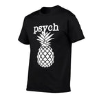 Mens Psych Pineapple Fruit Funny Graphic White  Summer-ready Fabric T-Shirt