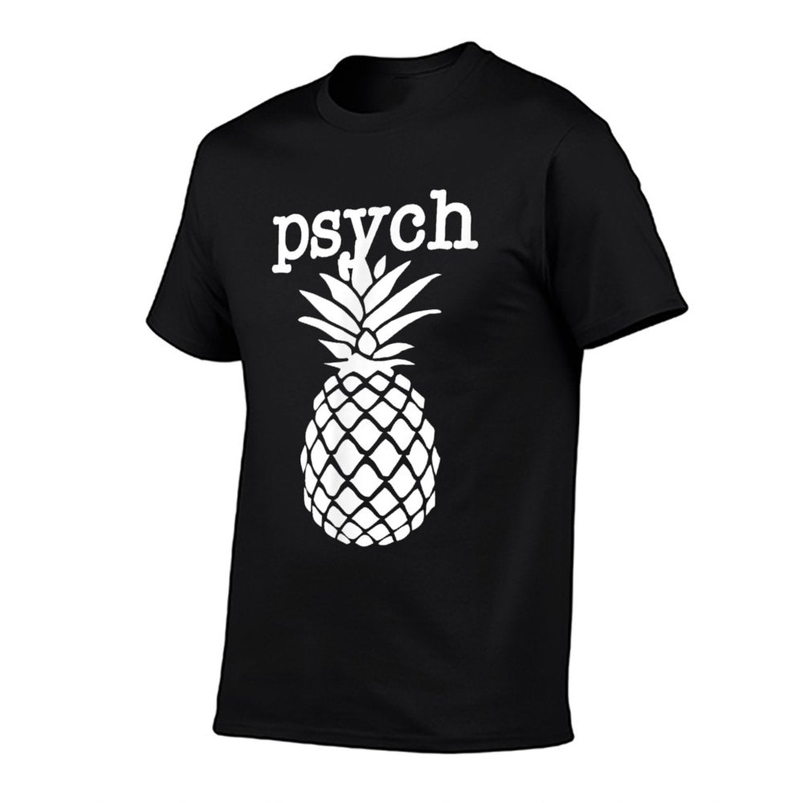 Mens Psych Pineapple Fruit Funny Graphic White  Summer-ready Fabric T-Shirt