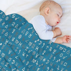 Astrology Symbols And Signs Blue Pattern Quick-dry Throw Blanket