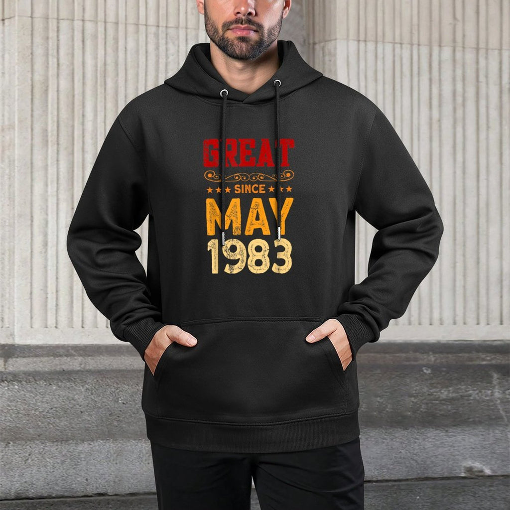 Great Since May 1983 - 40 Years Old 40th Birthday Customizable Surface Hoodie