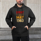 Great Since May 1983 - 40 Years Old 40th Birthday Customizable Surface Hoodie
