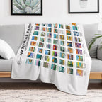 National Parks Of The United States Poster List Machine-washable Throw Blanket