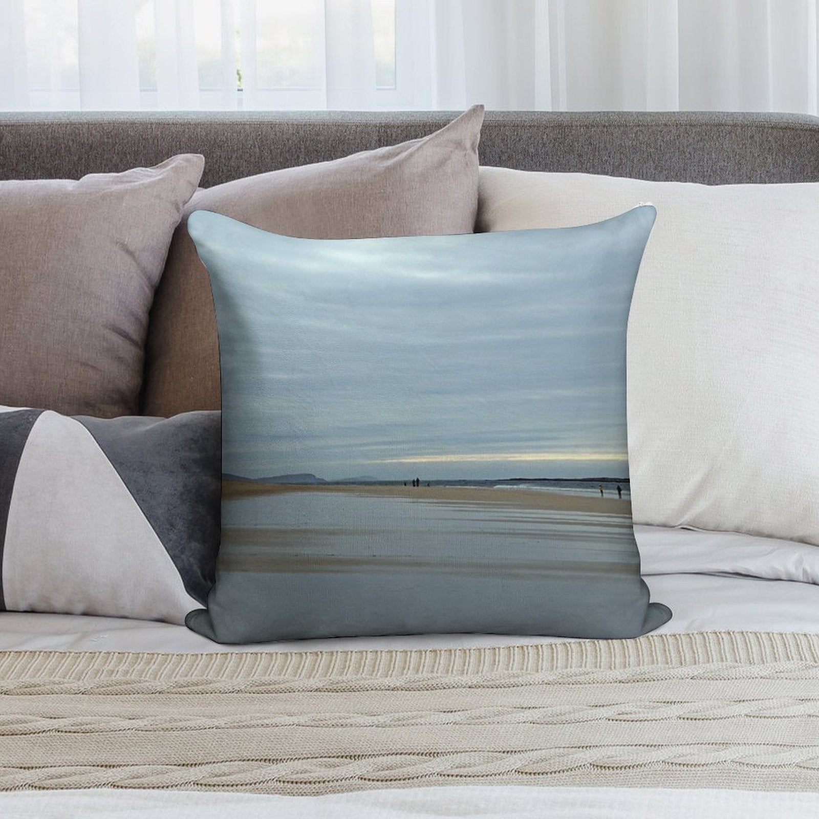 Luskentyre Beach, Isle of Harris Soft Anti-Pilling Throw Pillow