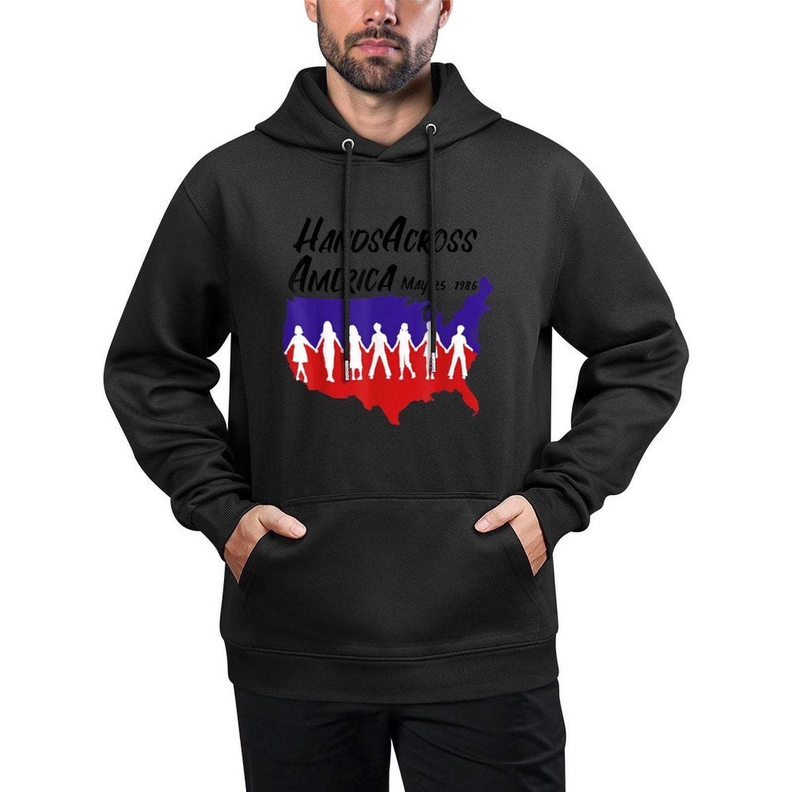 Hands Across America T May 25, 1986 Men Women  Kids Breathable Fabric Hoodie