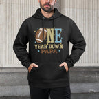 Papa of The 1 Year Old Football 1st Year Down Birthday Boy Casual Wear Hoodie