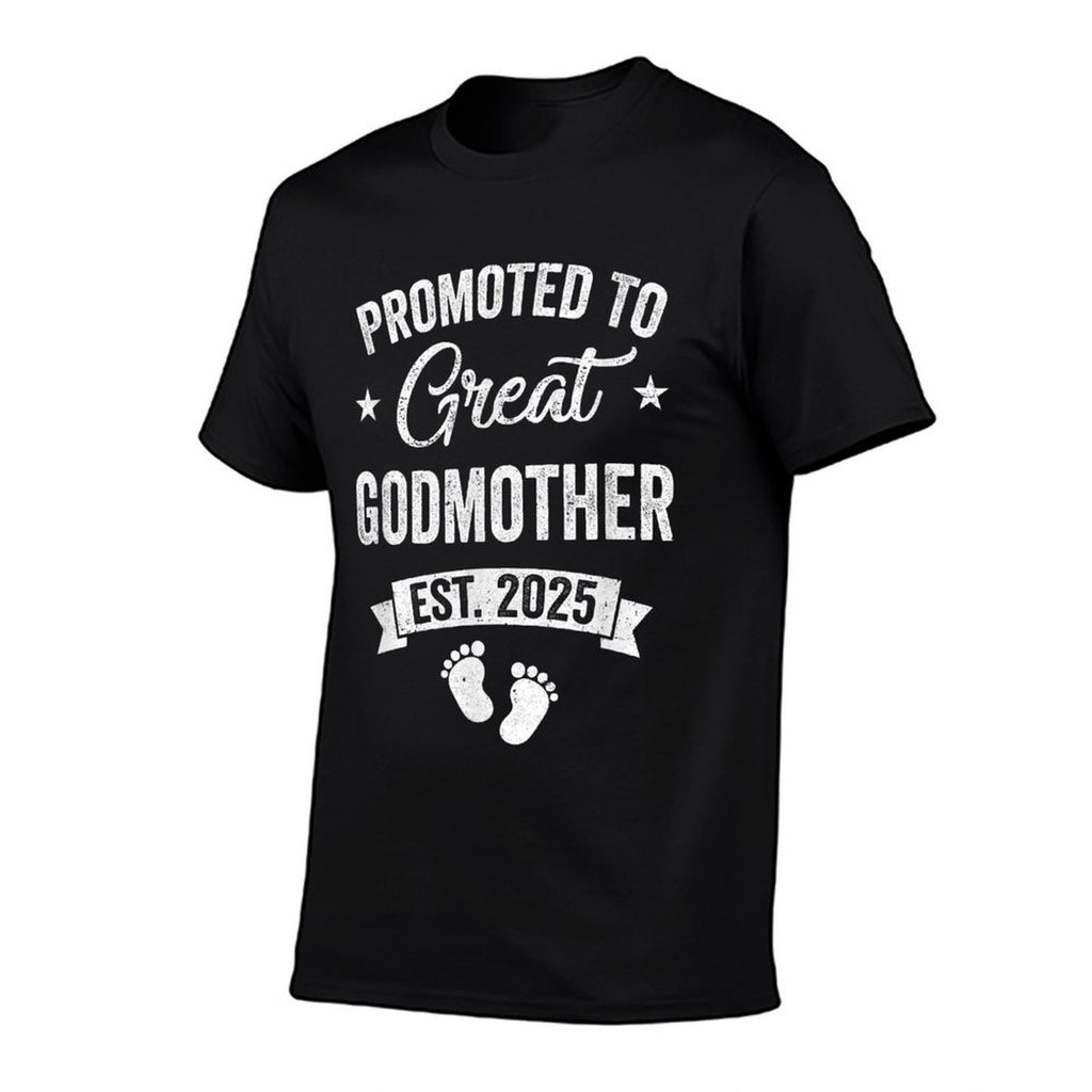 Promoted To Great Godmother Est 2025 Pregnancy Announcement  Tagless Design T-Shirt