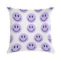Purple Preppy Smile Print Soft High-Density Material Throw Pillow
