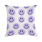 Purple Preppy Smile Print Soft High-Density Material Throw Pillow